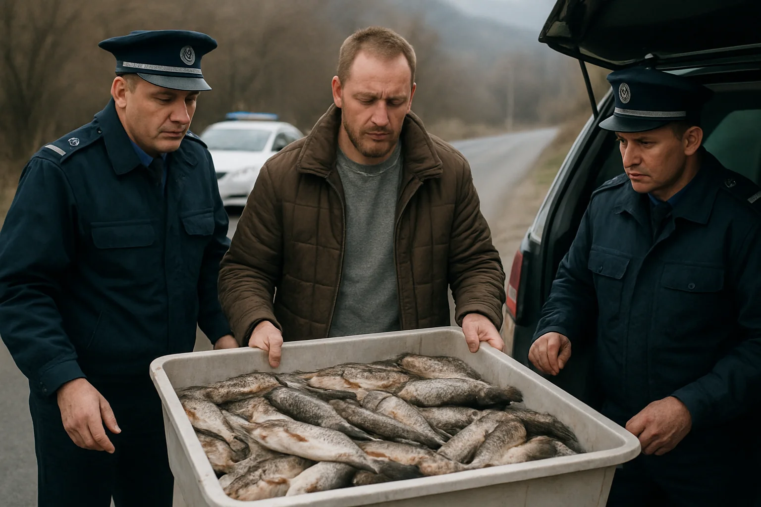Peste 200 kg de pește fără acte, confiscate pe DN 57 la Dubova